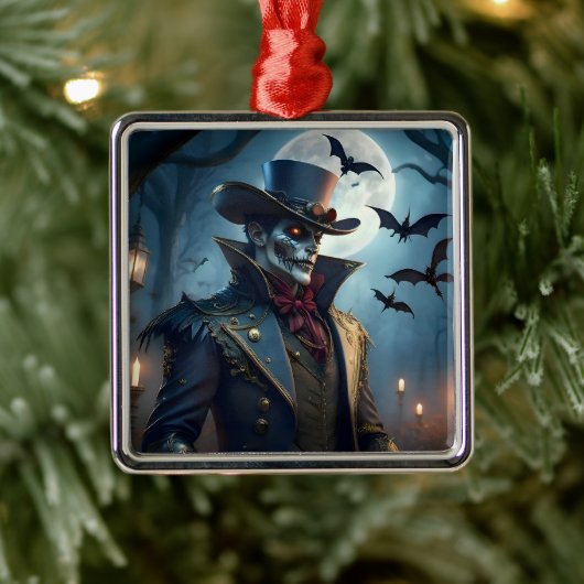Halloween Steampunk Southern Gentleman Zombie Ornament Aus Metall (Baum)