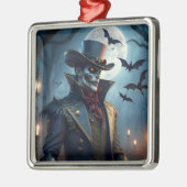 Halloween Steampunk Southern Gentleman Zombie Ornament Aus Metall (Links)