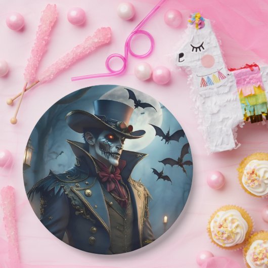 Halloween Steampunk Southern Gentleman Zombie Pappteller (Party)