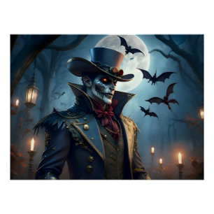 Halloween Steampunk Southern Gentleman Zombie Poster