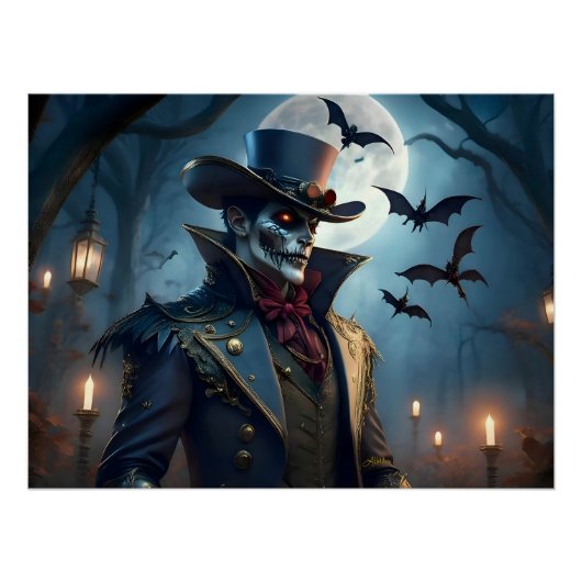 Halloween Steampunk Southern Gentleman Zombie Poster (Vorderseite)
