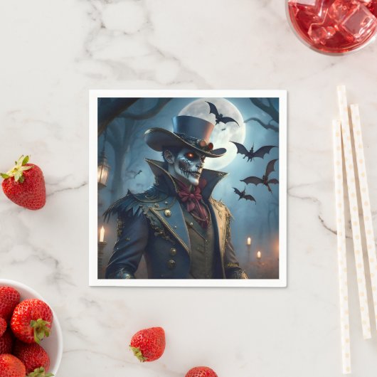 Halloween Steampunk Southern Gentleman Zombie Serviette (Beispiel)