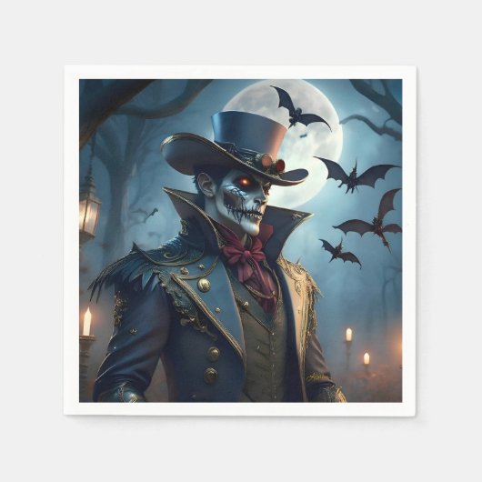 Halloween Steampunk Southern Gentleman Zombie Serviette (Vorderseite)