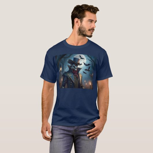 Halloween Steampunk Southern Gentleman Zombie T-Shirt (Vorne ganz)