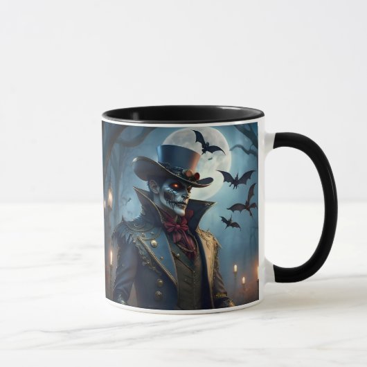 Halloween Steampunk Southern Gentleman Zombie Tasse (Rechts)