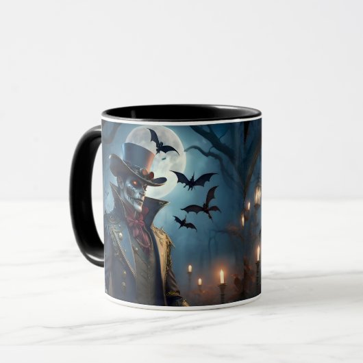 Halloween Steampunk Southern Gentleman Zombie Tasse (Vorderseite Links)