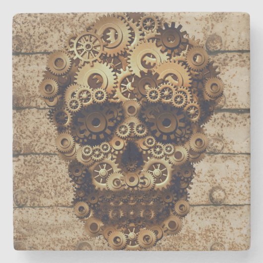 Halloween Steampunk Stone Untersetzer (Vorderseite)