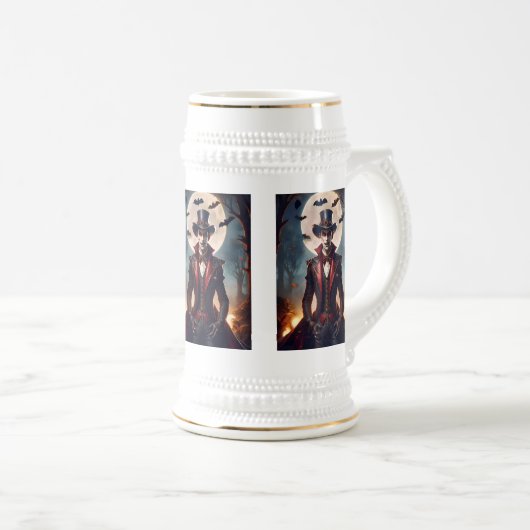 Halloween Steampunk Vampire Zombie Bierglas (VorderseiteRechts)