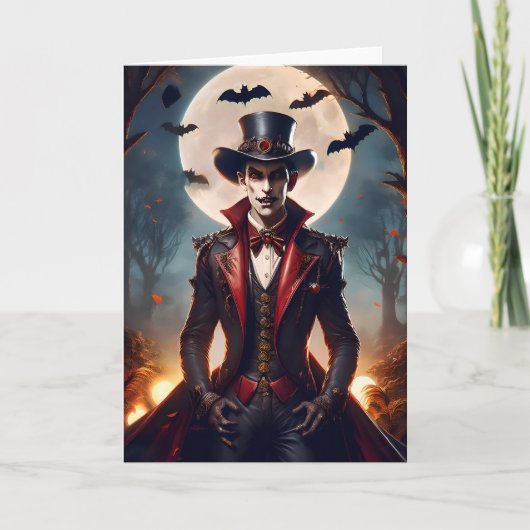 Halloween Steampunk Vampire Zombie Karte (Vorderseite)