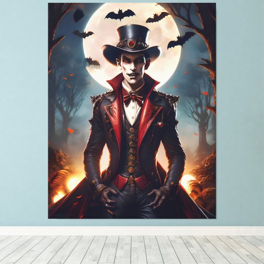 Halloween Steampunk Vampire Zombie Leinwanddruck (Insitu (Holzboden))