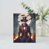 Halloween Steampunk Vampire Zombie Postkarte (Stehend Vorderseite)
