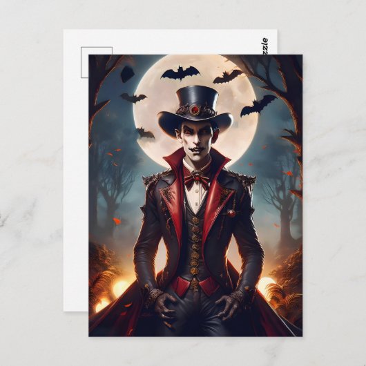 Halloween Steampunk Vampire Zombie Postkarte (Vorne/Hinten)