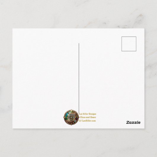 Halloween Steampunk Vampire Zombie Postkarte (Rückseite)