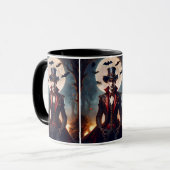 Halloween Steampunk Vampire Zombie Tasse (Vorderseite Links)