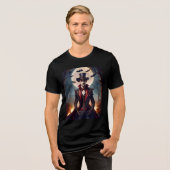 Halloween Steampunk Vampire Zombie Tri-Blend Shirt (Vorderseite voll)