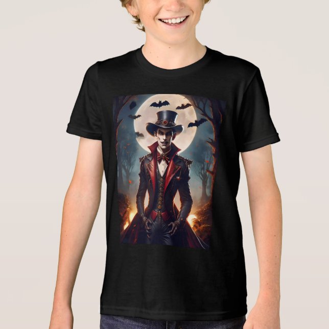 Halloween Steampunk Vampire Zombie Tri-Blend Shirt (Vorderseite)