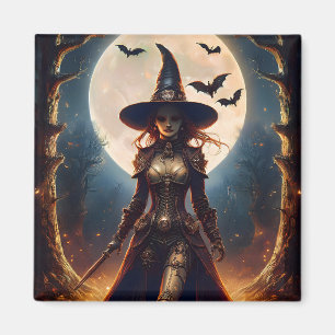 Halloween-Steampunk-Waldhexe Magnet