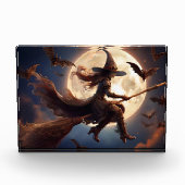 Halloween Steampunk Witch Moonlight Flight Fotoblock (Vorderseite)