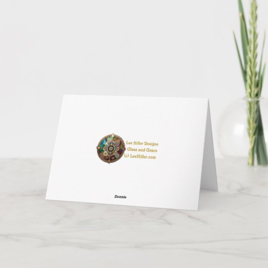 Halloween Steampunk Witch Moonlight Flight Karte (Rückseite)