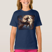 Halloween Steampunk Witch Moonlight Flight T-Shirt (Vorderseite)