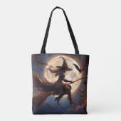 Halloween Steampunk Witch Moonlight Flight Tasche (Rückseite)