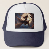 Halloween Steampunk Witch Moonlight Flight Truckerkappe (Vorderseite)