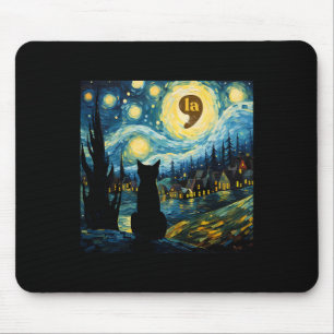 Halloween Sternennacht Schwarze Katze Komma La Kam Mousepad