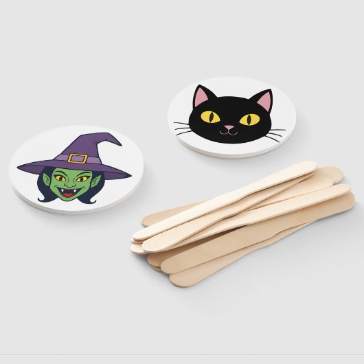 Halloween Stick Faces - Doppelseitige Party-Props Fächer (Non-assembled)