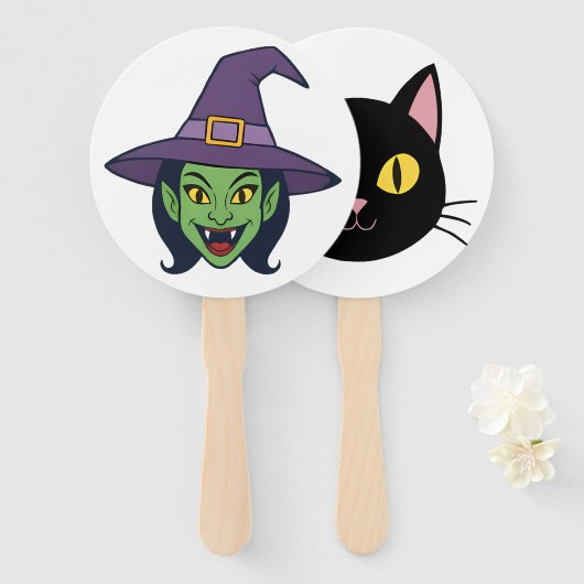 Halloween Stick Faces - Doppelseitige Party-Props Fächer (Vorne und Hinten)