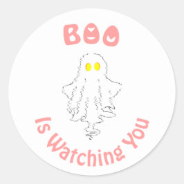 Halloween-Sticker | Boo beobachtet dich Runder Aufkleber