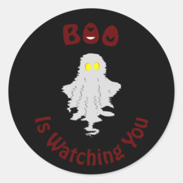 Halloween-Sticker | Boo beobachtet dich Runder Aufkleber