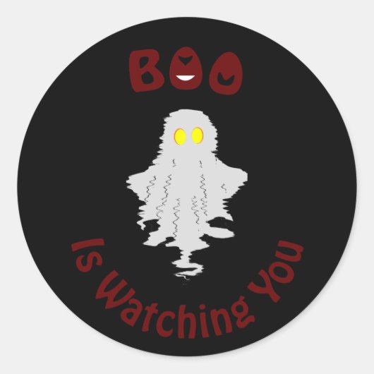 Halloween-Sticker | Boo beobachtet dich Runder Aufkleber (Vorderseite)