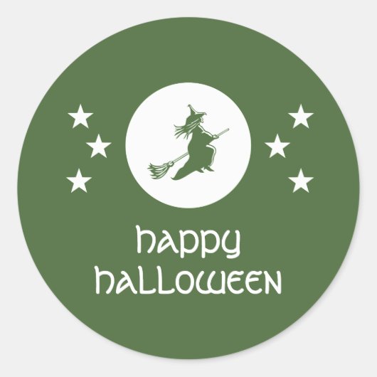 Halloween-Sticker, grün Runder Aufkleber (Vorderseite)