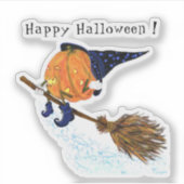 Halloween Sticker Hexenkürbis (Vorderseite)