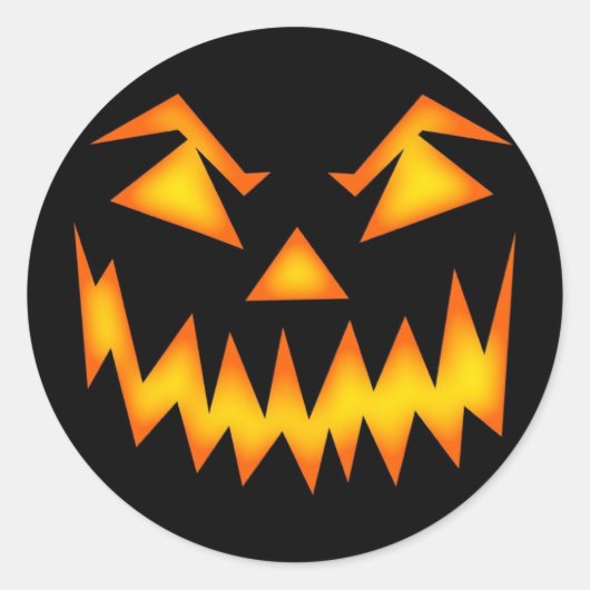 Halloween Sticker mit Orange Pumpkin (Vorderseite)