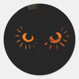 Halloween-Sticker mit Orangenen Augen Runder Aufkleber