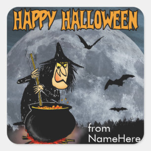 Halloween Sticker mit Rührtopf personalisieren