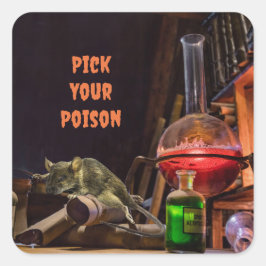 Halloween-Sticker, nimm dein Gift. Quadratischer Aufkleber