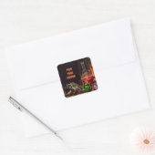 Halloween-Sticker, nimm dein Gift. Quadratischer Aufkleber (Umschlag)