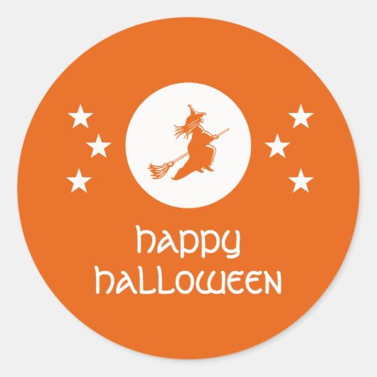 Halloween Sticker, Orange Runder Aufkleber (Vorderseite)