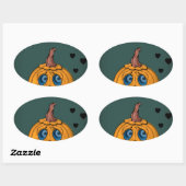 Halloween-Sticker Ovaler Aufkleber (Blatt)