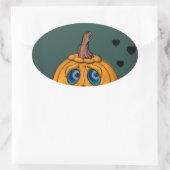 Halloween-Sticker Ovaler Aufkleber (Tasche)
