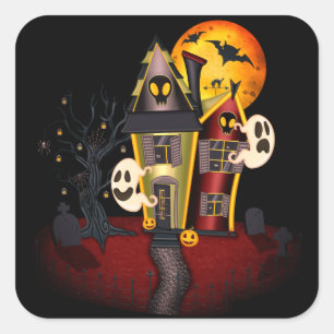 Halloween-Sticker Quadratischer Aufkleber