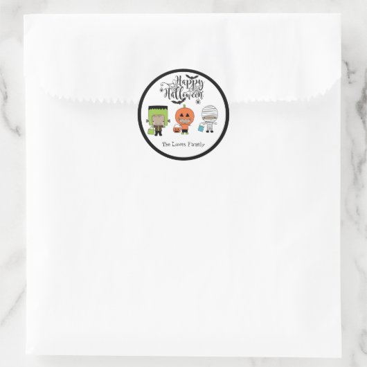 Halloween-Sticker Runder Aufkleber (Tasche)