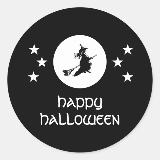 Halloween-Sticker, schwarz Runder Aufkleber (Vorderseite)