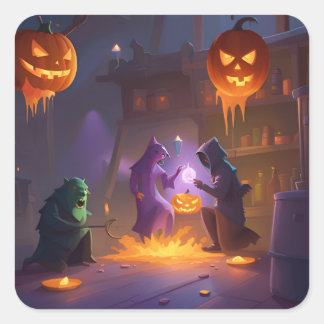 Halloween Sticker Spuk Pumpkin Laboratory