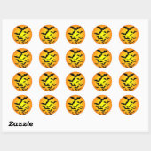 Halloween-Sticker und Vollmond Runder Aufkleber (Blatt)