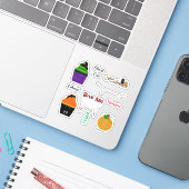 Halloween Stickers Aufkleber (Laptop mit iPhone)