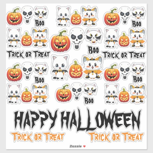 Halloween Stickers Aufkleber (Blatt)