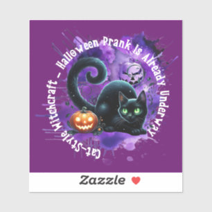 Halloween Stickers Cat Aufkleber